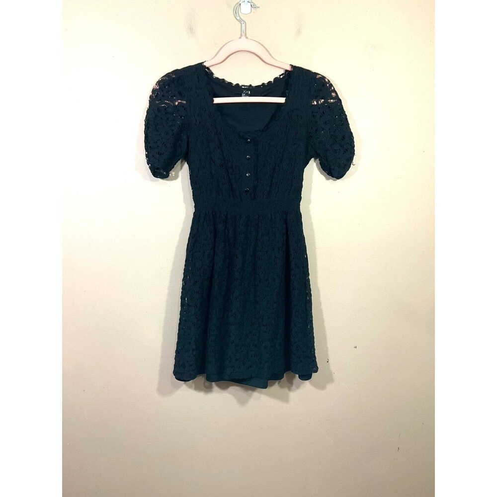 Forever 21 Lace Mini Dress S Black Whimsigoth Goth Witch Halloween Fairy Grunge